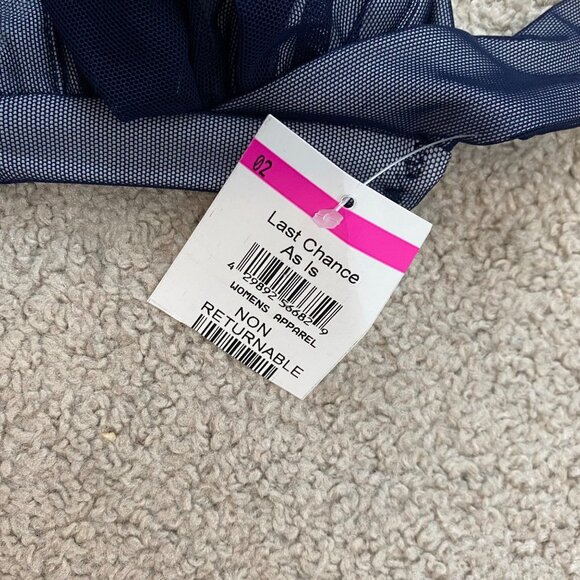 Norma Kamali Bill‎ Mesh Halter Bikini Top Navy Blue M - Picture 5 of 7